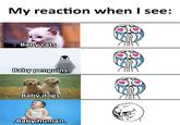 5 My reaction when I see: Baby cats Baby penguins Baby dogs Baby human