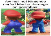 Aw hell no! Nintendo nerfed Marios damage on goombas! SPIST