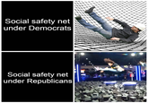 Social safety net under Democrats Social safety net under Republicans
