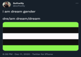 Softwilly @softwilly i am dream gender dre/am dream/dream 44 4 8:28 PM · Dec 11, 2020 · Twitter for iPhone ●●●