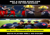 mutsoo NOT A GOOD START FOR RCB TO THE SEASON MPL @RCB. FREAK boat authoot FINCORP 'T. EXIDE EXIDE mutt FINCO FINC boat thoot FINCORP 0 WE WILL COMEBACK STRONGER BOYS PLAYED WELL NO DOUBT