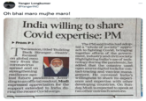 Yanger Longkumer @YangerINC Oh bhai maro mujhe maro! LIVE VI India willing to share Covid expertise: PM ▶ From P1 The session, titled 'Building Back Stronger-Health', focused T on global reco- very from the coronavirus 500 IIY spread and on strengthening resilience aga- inst future pandemics. Accor- ding to an official readout, Modi expressed appreciation for the support extended to India du- ring the recent Covid surge. The PM said India had adop- ted a "whole of society" appro- ach to fighting Covid, bringing together efforts of the govern- ment, industry and civil society. Highlighting India's use of tech- nology during the pandemic, he added that the country used open source digital tools for con- tact-tracing and vaccine mana- gement. He conveyed India's willingness to share its experi- ence and expertise with other developing countries. On Sun- day, Modi is expected to speak at two other outreach sessions. ▬▬▬▬▬▬▬▬▬▬▬▬▬▬▬▬▬▬▬▬▬ ▬▬▬