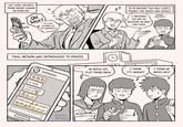 LAST WEEK, REIGEN'S PHONE BROKE DURING AN EXORCISM. OH S---! IT'S NOT COVERED BY THE WARRANTY!! THUS, REIGEN WAS INTRODUCED TO EMOJIS. oi mob SHISHOU my a new job just came up MBG need you NgAmbtt asap!!! GATO IBERICO HE NEEDS HIS FLIP PHONE BACK. }} Fal SO HE BOUGHT TWO NEW (USED) PHONES, FOR SHIGEO AND HIMSELF. I MASTERED THE ART OF BIDDING ON EBAY FOR THESE. I THINK IT'S UNIQUE? THANKS SHISHOU! ( I THINK HE NEEDS HELP.