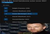 who is the most handsome actor (over 50)? Celebrities 24 votes 2 2 18 0 2 0 Ralph Fiennes (59) Jason Statham (55) Ewan McGregor (51) David Wenham (57) Gerard Butler (52) Clive Owen (58) I love democracy.
