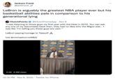 Jackson Frank @jackfrank_jjf LeBron is arguably the greatest NBA player ever but his basketball abilities pale in comparison to his generational lying CP ClutchPoints @ClutchPointsApp. Nov 6 "I was listening to those guys my first year with the Heat in 2010. You can ask any one of my teammates back then, they had no idea who the Migos was... I was like 'I'm telling you these guys are next." LeBron paying homage to Takeoff (via @michaelcorvoNBA) 0:28 6.5M views UCLA Health UCLA Health UCLA Health AKERS UCLA Health AKERS UCLA Health AKERS LAKERS UCLA AKERS UCLA Health UCLA Health 10:15 PM Nov 6, 2022 Twitter for iPhone AKERS alth UCLA Health LAKERS UCLA Health LAKERS UCLA Health AKERS : UCLA Health