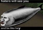 haters will see you and be like hey