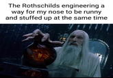 The Rothschilds engineering a way for my nose to be runny and stuffed up at the same time