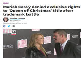 MUSIC Mariah Carey denied exclusive rights to 'Queen of Christmas' title after trademark battle Charles Trepany USA TODAY Published 9:12 p.m. ET Nov. 15, 2022 VIERING AP TRIBECA FILM INSTITUTE. INTERN INTER RIBECA INSTITUTE FTRIBECA FILM INSTITUTE