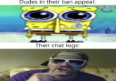 Dudes in their ban appeal: O Their chat logs: