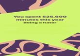 You spent 525,600 minutes this year Being a hater