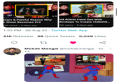 4:5 Scary & Painful Reason Why Did Aliens Have Sex With A Ghost Becomes Evil Monkeys To Create HUMAN... 23K views 4 days ago 3K views 8 days ago 1:32 PM 28 Aug 22 Twitter Web App 616 Retweets 89 Quote Tweets 5,046 Likes 27 NY Mohak Mangal @mohakmangal. 1h एलियन ले गया 'विमान ? 12:2 12:27 Did Aliens Have Sex With Monkeys To Create HUMAN.....