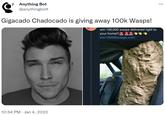 8² Gigacado Chadocado is giving away 100k Wasps! win 100,000 wasps delivered right to your home!!!*** win100000wasps.com Anything Bot @anythingbott 10:54 PM Jan 4, 2023 :