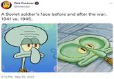 Dirk Fuckner @timerube A Soviet soldier's face before and after the war: 1941 vs. 1945. 2:11 PM Sep 25, 2021