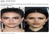 Noelia Towers @noeliatowers A soldier's face before and after four years of war (1941-1945) 2:25 AM Jan 5, 2023