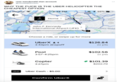 ross macdonald stan account @nicoleejOhnson WHY THE F--- IS THE UBER HELICOPTER THE CHEAPEST OPTION Verizon 78 MANHATTAN 4 MIN New York Google Uber 2:29 PM Home > UberX:4 3:43pm dropoff John F. Kennedy International Airport (JFK) > Pool 3:57-4:25pm Copter 3:27pm 495 Uber Cash - $5.00 25A Choose a ride, or swipe up for more Confirm UberX @1 55% 295 QUEENS (24) Valley Strea $126.84 2x pts Hr $102.56 1x pts $101.39 $202.79