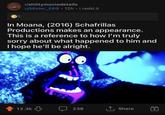 r/shittymoviedetails u/Mister_E69 12h i.redd.it In Moana, (2016) Schafrillas Productions makes an appearance. This is a reference to how I'm truly sorry about what happened to him and I hope he'll be alright. 12.3k 239 ↑ Share |+|
