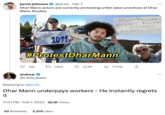 jarvis johnson @jarvis. Feb 7 Dhar Mann actors are currently protesting unfair labor practices at Dhar Mann Studios We 139 Get 1011 #ProtestDharMann t 1,622 andrew @LifeIs Water 11:01 PM. Feb 7, 2023 32.1K Views VER 23.9K 33 Retweets 2,519 Likes MULTIMILLIONAIR IGNORES ACTORS INSTANTLY REGRETS IT!! ₁717.5K ... ←] 企 Replying to @jarvis Dhar Mann underpays workers - He Instantly regrets it :