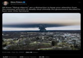 Stew Peters @realstewpeters All these "flying objects" are a distraction to keep your attention from the massive amounts of deadly vinyl chloride the government decided to burn over Ohio farmland. 9:20 AM - Feb 12, 2023-342.7K Views 4,697 Retweets 229 Quote Tweets 10.2K Likes
