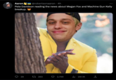 Aaron @robertsonaaron 4h Pete Davidson reading the news about Megan Fox and Machine Gun Kelly breakup. O 29 263 2,799 291.1K