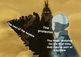 The rest of the system The protector The host, realizing for the first time that they're part of a system