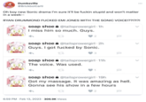 Ryan Drummond Emi Jones Sex Rumor Dumbsville @BrickboiCarti Oh boy new Sonic drama I'm sure it'll be f----- stupid and won't matter in a week-- RYAN DRUMMOND F----- EMI JONES WITH THE SONIC VOICE!??!?!?! soap shoe @tailsprowergirl - 1h I miss him so much. Guys. soap shoe @tailsprowergirl - 2h Guys. I got f----- by Sonic. 2 soap shoe The voice. Was used. @tailsprowergirl-11h 3 6:59 PM. Feb 13, 2023 309.9K Views soap shoe @tailsprowergirl-19h Got my massage. It was amazing as hell. Gonna see his show in a few hours 2 : >