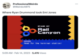 Ryan Drummond Emi Jones Sex Rumor (Meme) Professional Weirdo @Weirdo4075 Where Ryan Drummond took Emi Jones STAGE 07 Rail Canyon MISSION Head for the terminal station! 5:09 AM Feb 14, 2023 5,476 Views