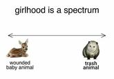 girlhood is a spectrum wounded baby animal trash animal