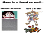 *there is a threat on earth* Steven Universe: Red Savarin: