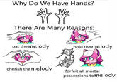 Why Do We Have Hands? mm There Are Many Reasons: pat the melody cherish the melody hold the melody forfeit all mortal possessions to melody