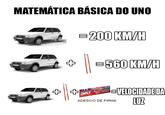 How To Calculate a Uno's Speed  MATEMÁTICA BÁSICA DO UNO 18.COM/EUAMOUNO S 319 = 200 KM/H 8 + + MOTVENO = 560 KM/H SERTEL 0800-772.3040 ADESIVO DE FIRMA VELOCIDADE DA LUZ