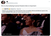 @danielleloucamp this is why bullying musical theatre kids is important BAFTA @BAFTA Feb 19 Sisters are doing it for themselves! The incredible @ArianaDeBose opens the 2023 #EEBAFTAs with an iconic performance! 0:20 6.7M views :
