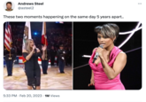 Andrews Steel @asteel2 These two moments happening on the same day 5 years apart.. 5:33 PM. Feb 20, 2023 1M Views . ...