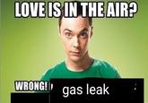 LOVE IS IN THE AIR? WRONG! gas leak