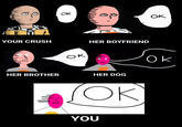 YOUR CRUSH HER BROTHER Ок ок бо HER BOYFRIEND HER DOG OK YOU ок ок
