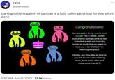 aqua @useraqua_ starting to think garten of banban is a fully satire game just for this secret alone 11:52 AM Jan 13, 2023 33.5K Views . W) Congratulations! You've made it to the Jumbo Josh Lounge! This is where Jumbo Josh and his siblings come to rest. Uninvited guests are typically turned to mush, but you seem to have put a lot of effort into reaching this place. .... Hereby, you may stay as long as you like. Put on some relaxing music, have some cake, and make some friends :D
