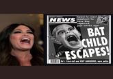 WEEKLY WORLD Coast-to-coast NEWS manhunt for NEWS BAT CHILD FOUND IN CAVE cave captured just weeks ago! BAT CHILD ESCAPES! He's 2-feet-tall and VERY DANGEROUS, warn police