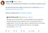 @jason ALL @Jason Mar 11 IF TRUE, THIS ADMINISTRATION NEEDS TO BE FIRED EN MASSE IN 2024 WE ARE DRIFTING INTO DERELICTION OF DUTY TERRITORY @POTUS @SecYellen @SenSchumer @VP SPEAK UP IMMEDIATELY #LEADERSHIP #NOW David Marcus @davidmarcus. Mar 11 Hearing rumors that the FDIC is blocking GSIBS from buying SVB on the grounds that it would create too much concentration with our largest banks. If true, they really need to understand that not finding a suitable buyer over the weekend will result in much greater concentration... Show more 185 199 602 ….. ili 224.8K