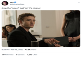 des @dotnetschizo drop the "open." just "ai." it's cleaner 8:29 PM. Feb 18, 2023 43.5K Views . 70 Retweets 5 Quotes 1,073 Likes