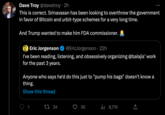 Dave Troy @davetroy. 2h This is correct. Srinavasan has been looking to overthrow the government in favor of Bitcoin and urbit-type schemes for a very long time. And Trump wanted to make him FDA commissioner. Eric Jorgenson @EricJorgenson - 22h I've been reading, listening, and obsessively organizing @balajis' work for the past 3 years. Anyone who says he'd do this just to "pump his bags" doesn't know a thing. Show this thread 1 34 92 ₁8,710 ←]