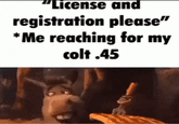 "License and registration please" *Me reaching for my colt.45