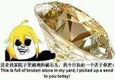 Chinese Panda Holding Gold Diamond 这是我家院子里满地的破石头,我今日捡起一个送于你把! This is full of broken stone in my yard, I picked up a send to you today!