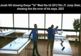 Jonah Hill showing Kanye "Ye" West the hit 2012 film 21 Jump Steet, showing him the error of his ways, 2023 CONTO