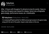 TieGuyTravis @TieGuyTravis After ~6 hours with the game I'm almost at a loss for words. I have no idea how this game was cleared for release. Some truly unforgivable game design, performance issues, etc. Unbelievable. TieGuyTravis @TieGuyTravis Feb 9, 2022 I'm reviewing @PlayCrossfireX for @IGN and just got access to the game today along with the rest of the public. Expect a late review on this one. 3:29 AM Feb 10, 2022 109 Retweets 96 Quotes 859 Likes 18 Bookmarks