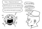 C Please...! Please don't leave us! Wait! We need you! Your son, NEEDS you! How could you have spent our savings? D Sunk cost fallacy Appeal to emotion Ad hominem Aus