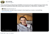 sk1 revival @samknight1 This would be endearing childlike innocence if you didn't know that she wants to publicly execute every poor person in Northern California Elai @elaifreshApr 9 Has Michelle Tandler been kicked in the head by a mule or something Show this thread 0:42 734.6K views 8:26 AM - Apr 11, 2023 ... TikTok @mtandler