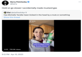 Barry Petchesky @barry Hold on go slower I accidentally made mustard gas Elai @elaifreshApr 9 Has Michelle Tandler been kicked in the head by a mule or something Show this thread 0:55 735.9K views 9:12 PM - Apr 10, 2023 TikTok @mtandler How to Make Cold Bubbly Water : ...