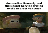 Jacqueline Kennedy and the Secret Service driving to the nearest car wash