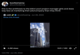 buzzfeed jenny @buzzfeedjenny this is the antithesis to the bikini pool project manager girls and does way less at marketing their job/company than they think @coldhealing. Jun 28, 2022 cold Show this thread 4.4M views 1:04 PM Jun 29, 2022 day in my life as a 22 year old living in Chicago working in tech Tik Tok natashabadger 0:01 / 1:50 :