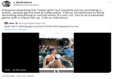 J. Mulholland @Mulholland LØver Everyone attacking the "mean girls" but anytime you're recording in public, people gonna look & make jokes. Y'all so conditioned to think recording everything is normal when it's not. Lol. You're at a baseball game with a tripod set up. Y'all so ridiculous. star @cupid4joonApr 22 yeah ain't nobody gon survive if that s--- happens to me Show this thread 0:51 15.7M views 10:04 AM. Apr 23, 2023 ⒸLIVE✓ 7:17 PM .COM TikTok @jackielabonita :