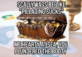 Ś SCALLYWAGS BE LIKE "PILLAGING SUCKS™ 00 ME HEARTY AT SEA, YOU PLUNDERED THE BOOTY